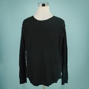 Vince Size Small S Black Mixed Media Crew Long Sleeve Wool Cashmere Silk Sweater